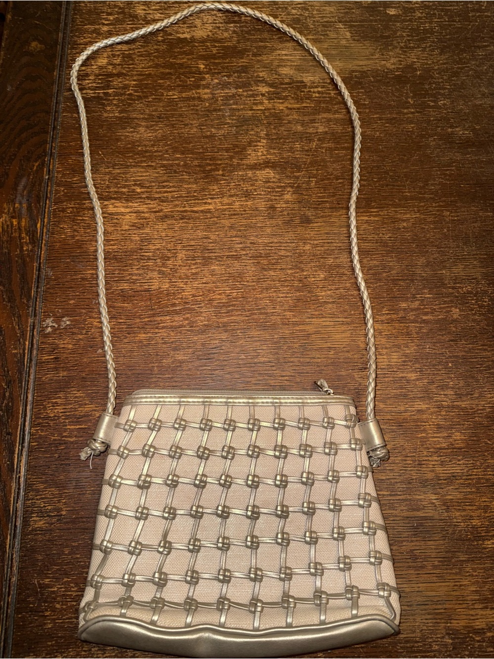 EUC Tiannl Tianni metallic woven detail handbag with braided shoulder strap